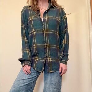 Plaid Button-Up Shirt